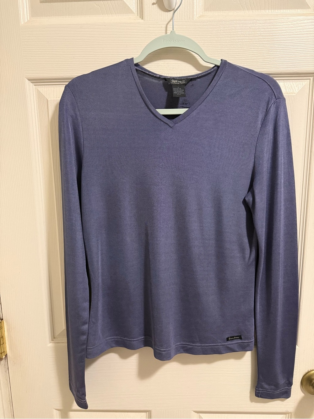 Guess women’s V-Neck Long Sleeve Sweater - Slate Blue